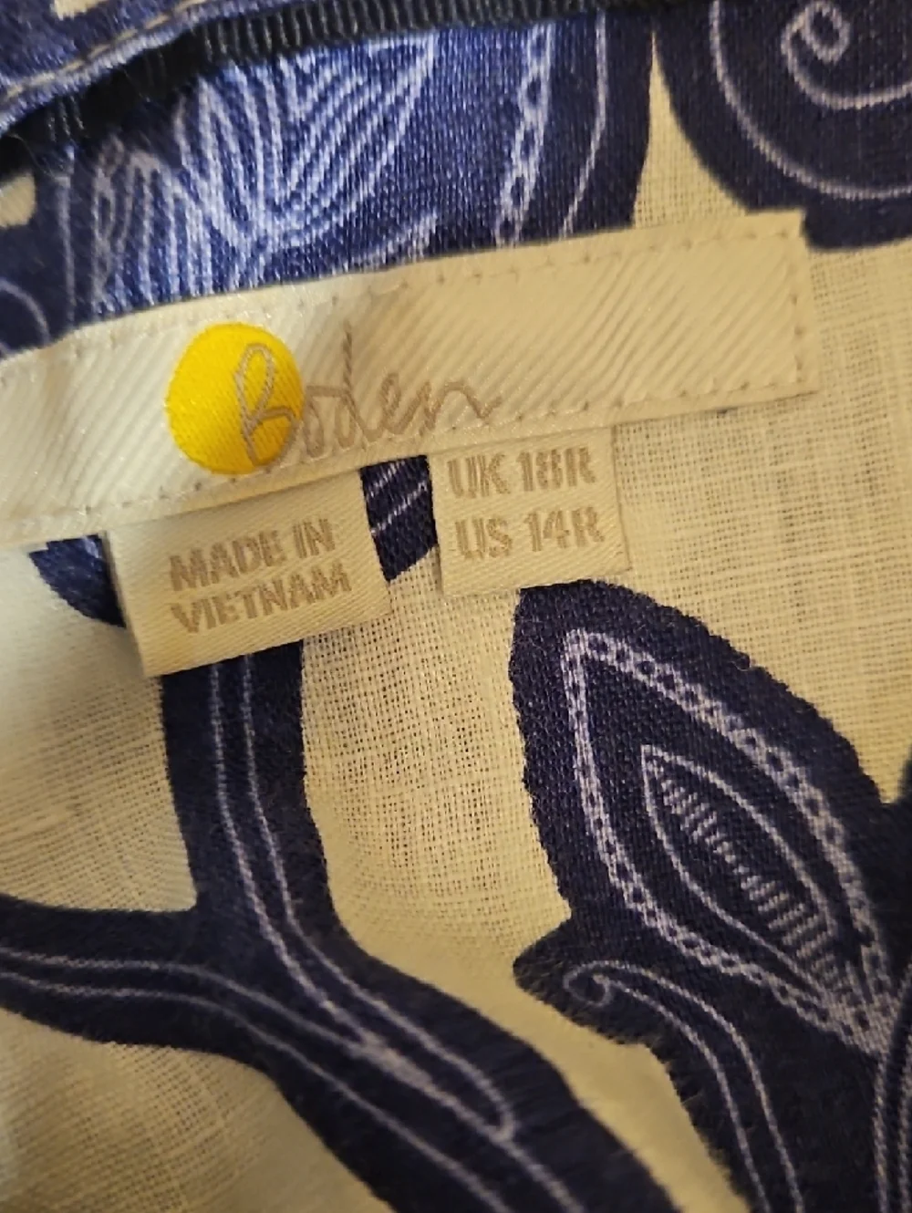 Boden Blue and White Floral Button-Up Blouse - Picture 7 of 8